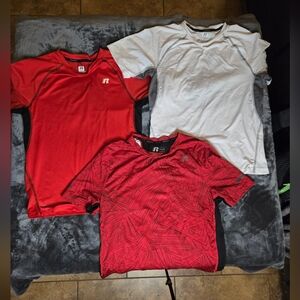 Red and White Short Sleeve Tees